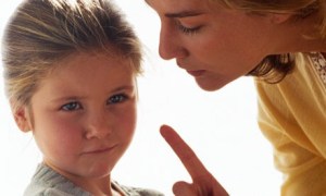 Mother scolds daughter