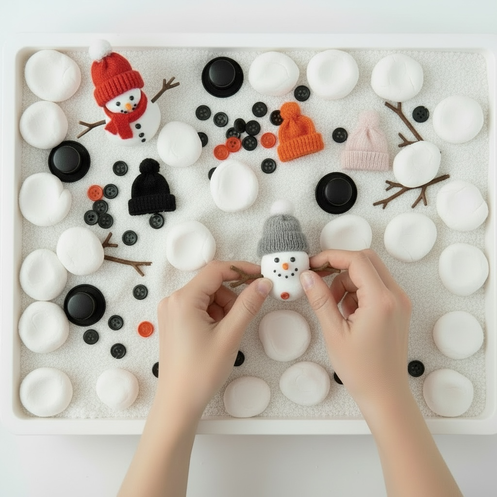What Snowmen Do at Night Sensory Tray